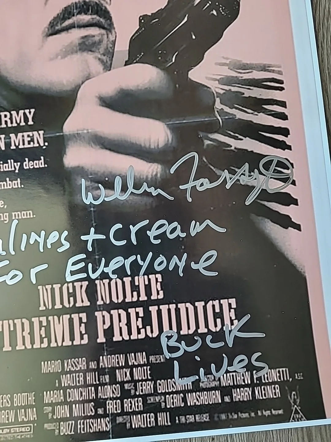 William Forsythe — William Forsythe Extreme prejudice 11x14 autograph with movie quote, изображение 3