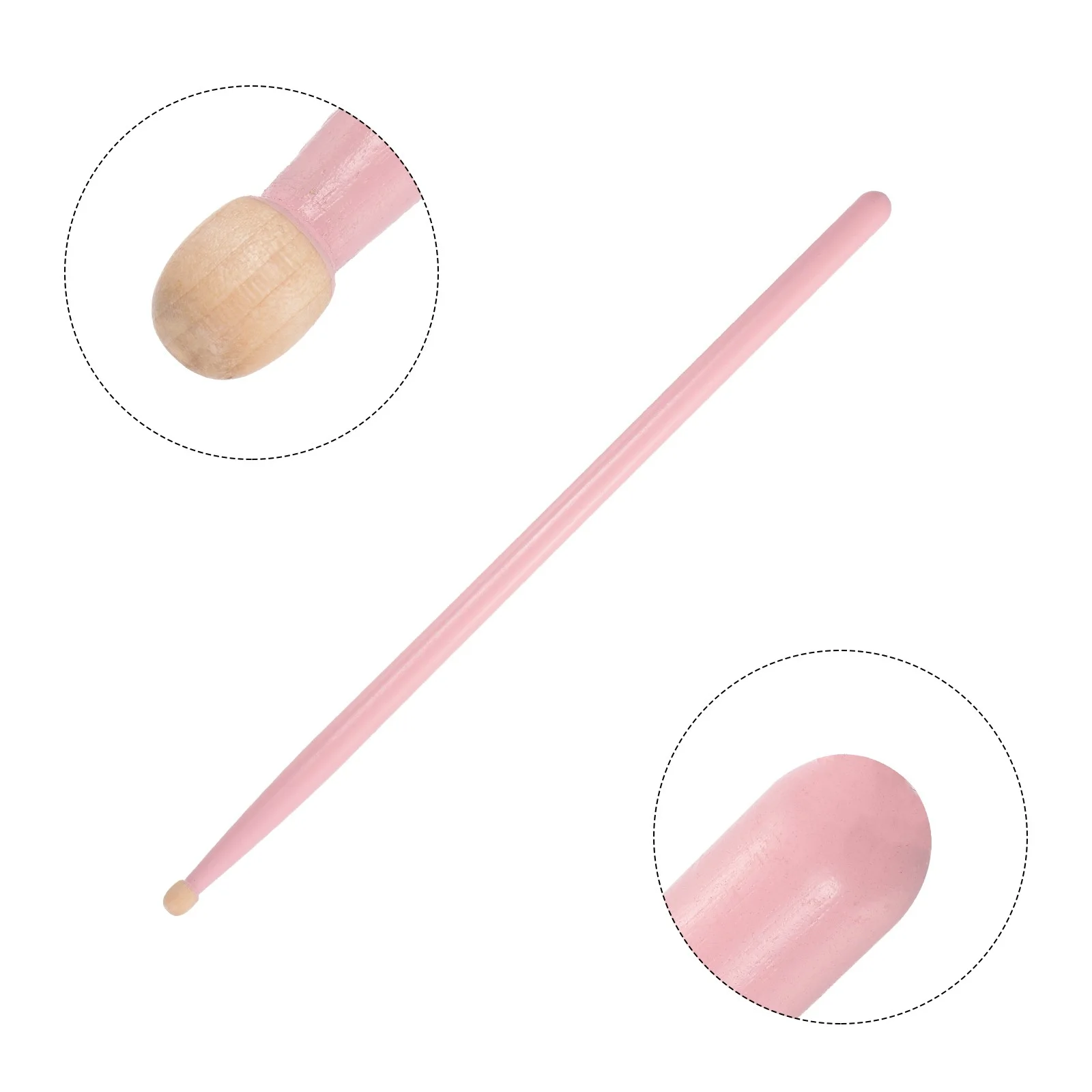 1 Pair Wood Drumstick Anti Slip Handle Grips 5A Pink Drum Stick Wood Tip, изображение 4