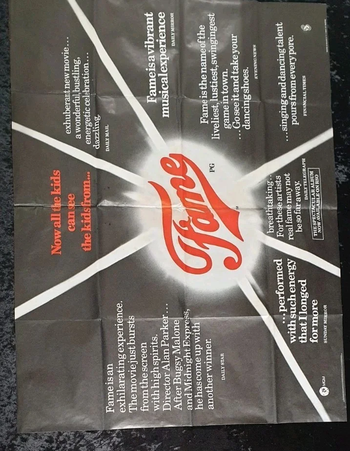 Fame 1980 Original UK Quad 40" x 30" Movie Poster Irene Cara, Alan Parker, изображение 3