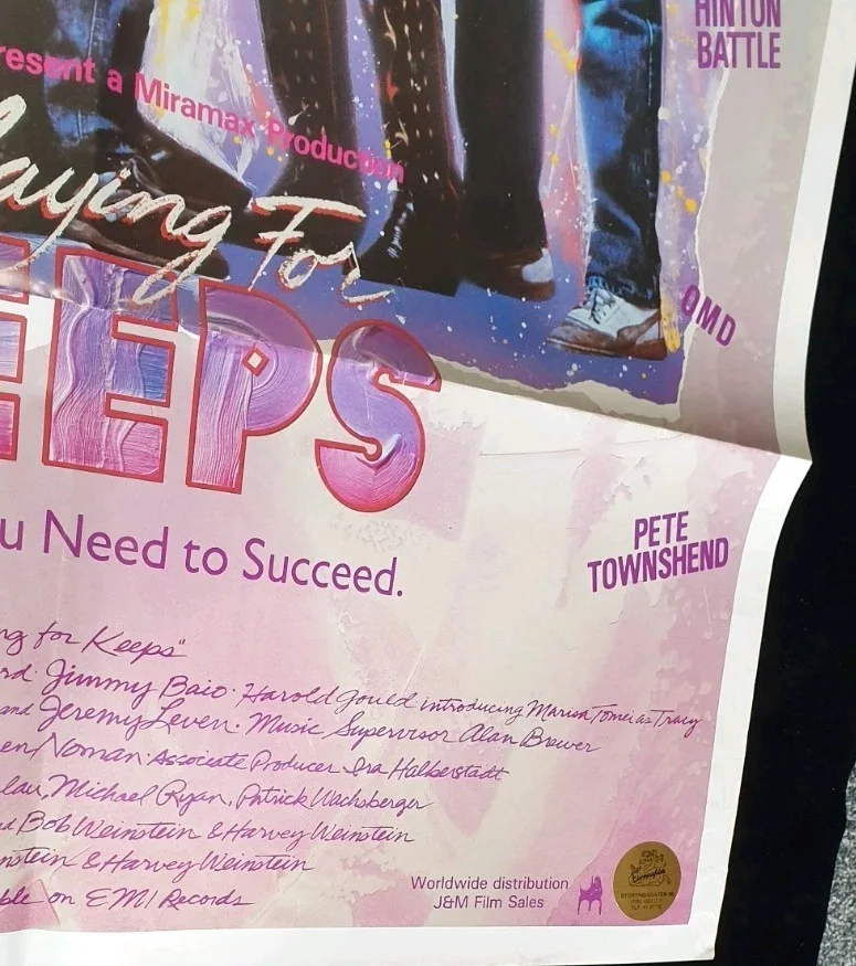 Playing for Keeps 1986 Original UK Quad Movie Poster Daniel Jordache, image 5
