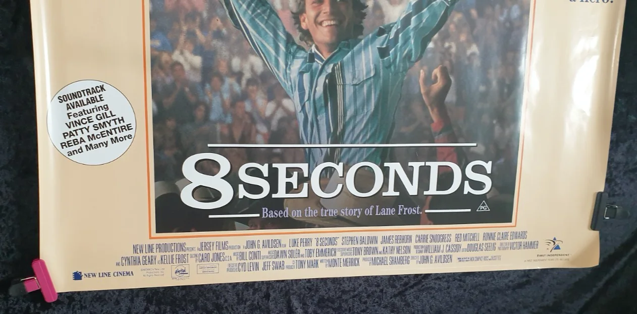 8 Seconds 1994 Original UK Quad Movie Poster 40" x 30" Luke Perry Baldwin, изображение 2