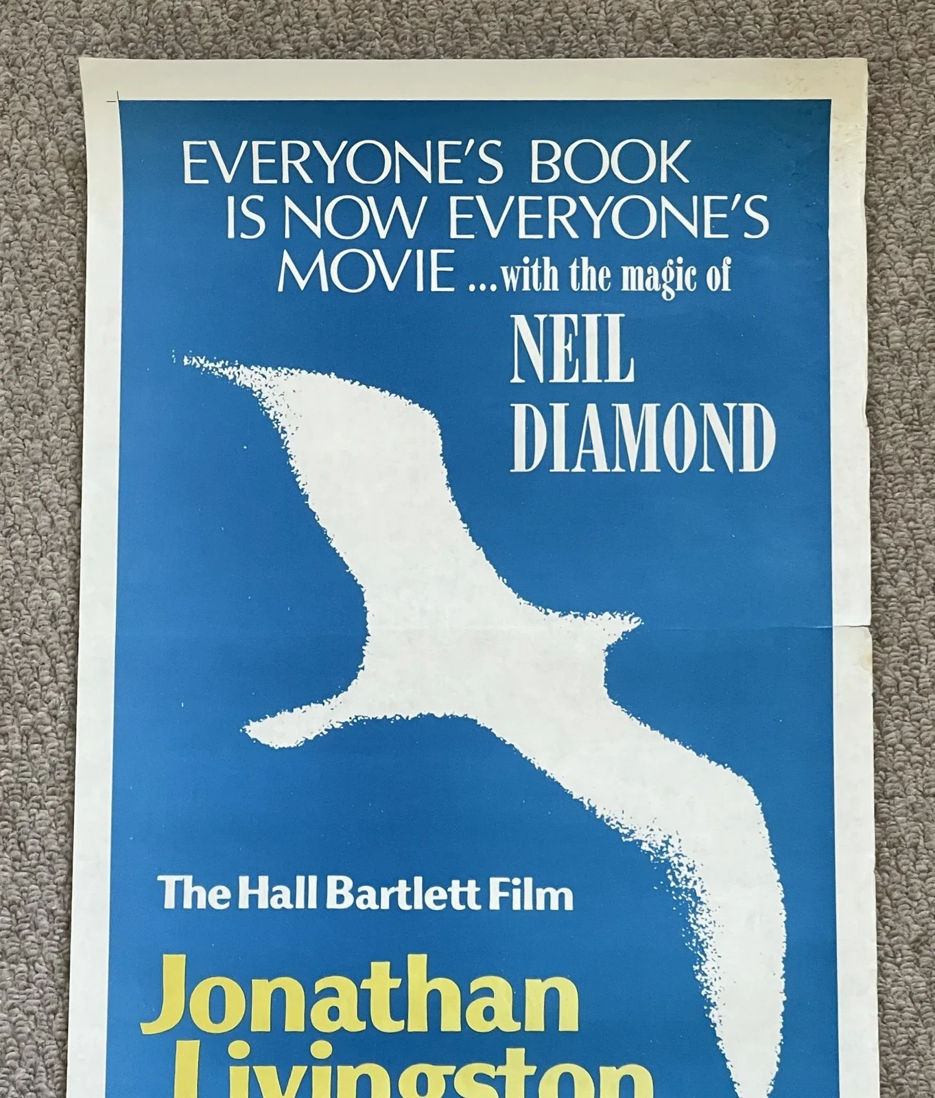 Vintage Jonathan Livingston Seagull Neil Diamond Australian Daybill Movie Poster, изображение 2