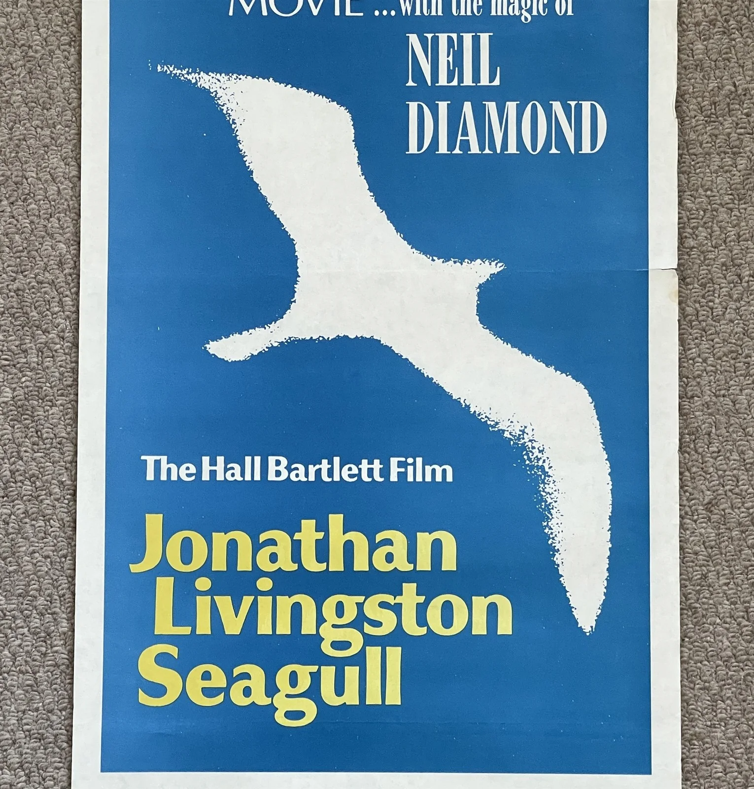 Vintage Jonathan Livingston Seagull Neil Diamond Australian Daybill Movie Poster, изображение 3
