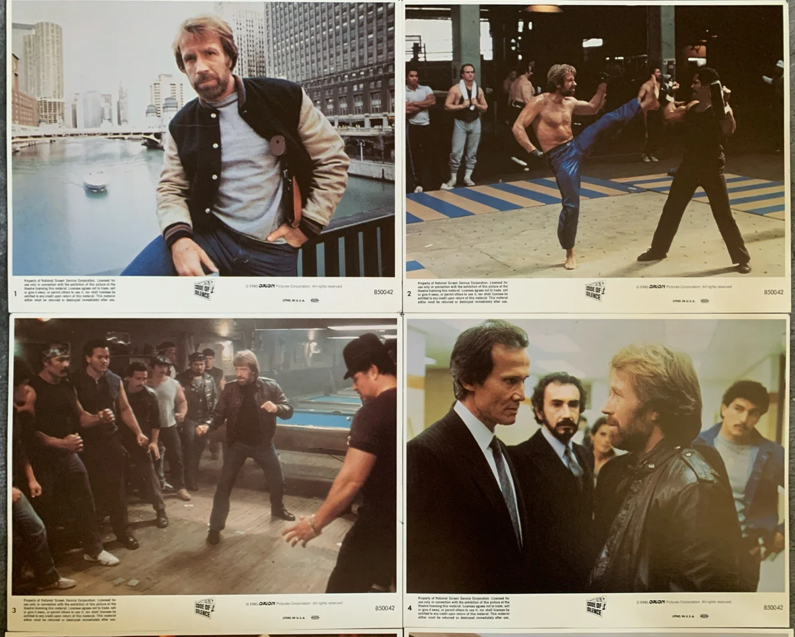 CODE OF SILENCE Chuck Norris 8x Original US Lobby Cards 1985, image 2