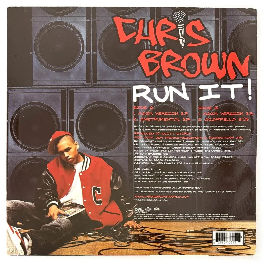 Chris Brown — Chris Brown Breezy Signed Autograph Run It! Album Vinyl Record LP w/ PSA COA, изображение 2