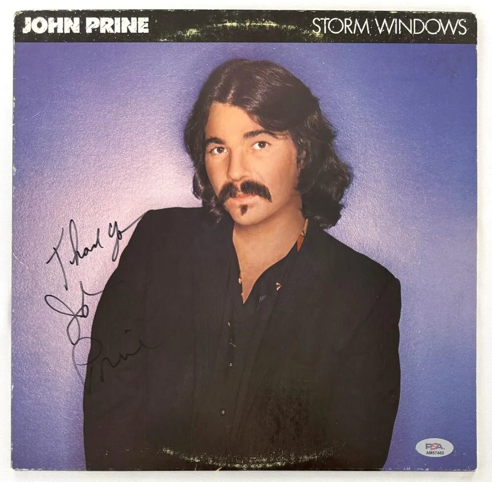 John Prine — John Prine Signed Autograph Storm Windows Album Vinyl Record LP w/ PSA COA