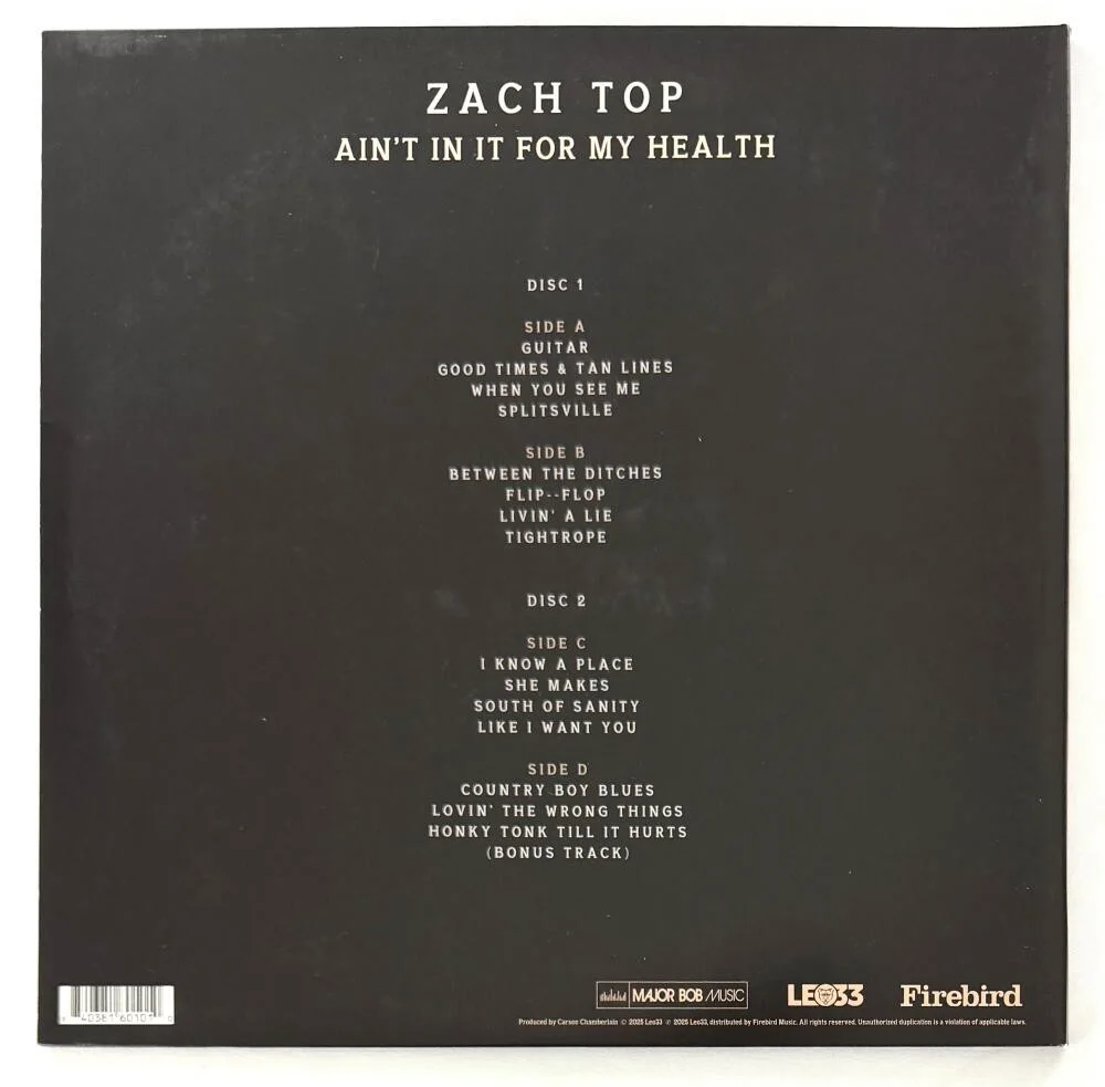 Zach Top — Zach Top Signed Autograph Album Vinyl Record - Ain't In It For My Health PSA COA, изображение 2