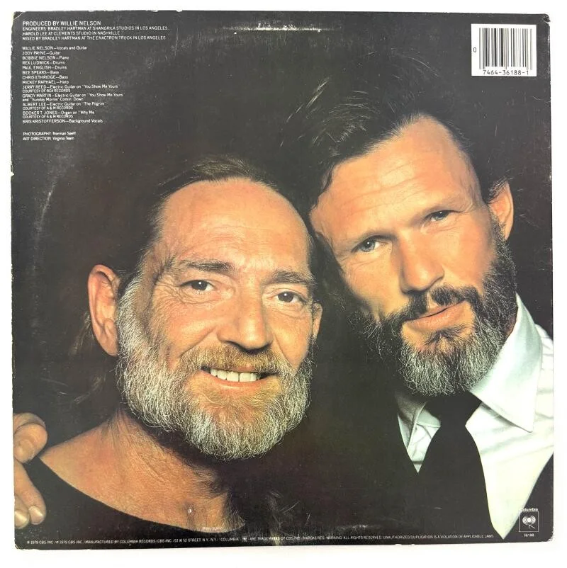 Willie Nelson — Willie Nelson Signed Autograph Sings Kristofferson Album Vinyl Record PSA COA, image 2