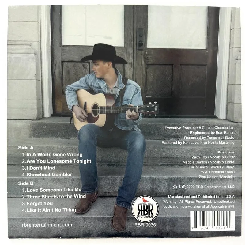 Zach Top — Zach Top Signed Autograph self titled debut Album Vinyl Record LP w/ PSA COA, image 2