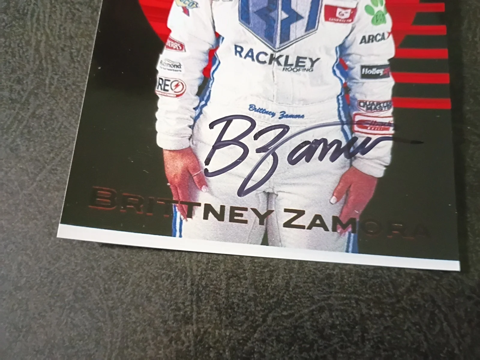 BRITTNEY ZAMORA — BRITTNEY ZAMORA 2 Hand Signed Autograph 4X6 Photo S - BEAUTIFUL RACE CAR DRIVER, изображение 3