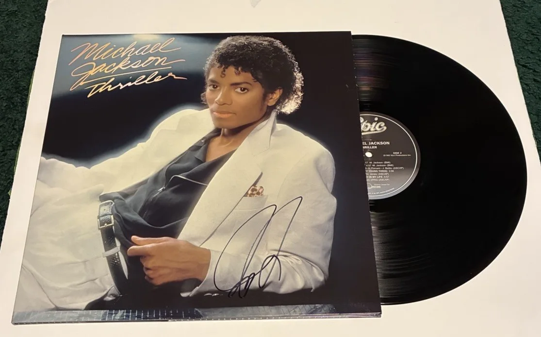 Jafaar Jackson Signed Autographed Michael Jackson Thriller Vinyl PROOF GTP, image 2