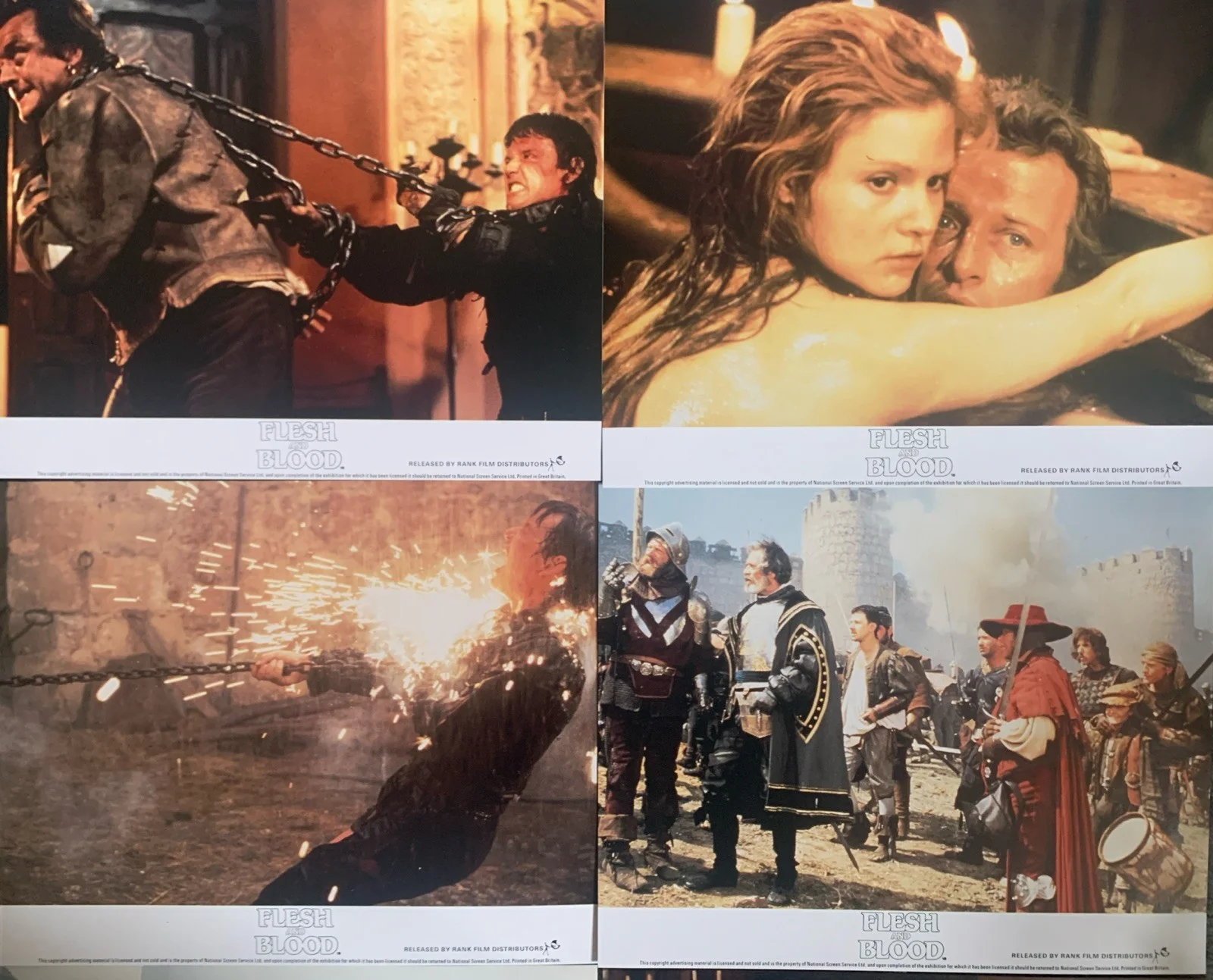 FLESH & BLOOD Rutger Hauer Jennifer Jason Leigh 8x Original UK Lobby Cards 1985, изображение 2