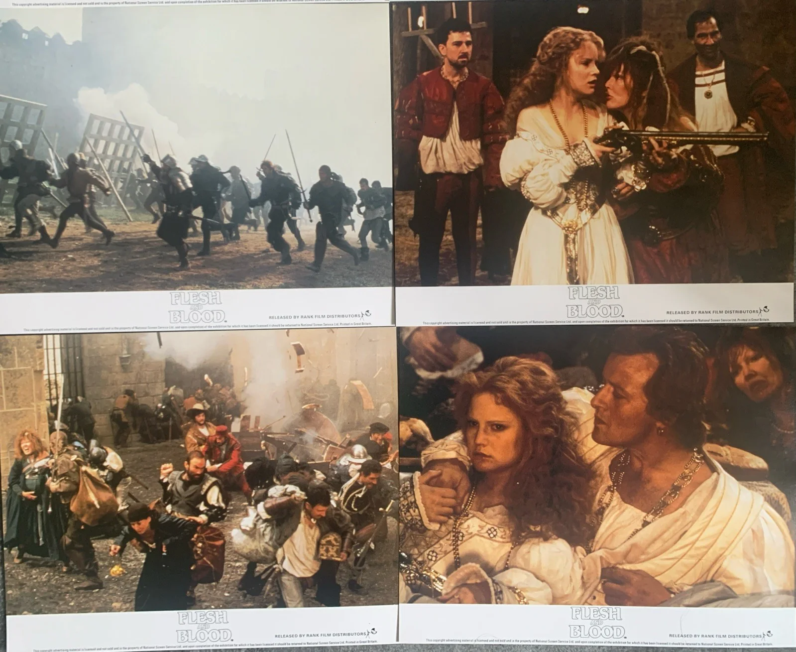FLESH & BLOOD Rutger Hauer Jennifer Jason Leigh 8x Original UK Lobby Cards 1985, изображение 3