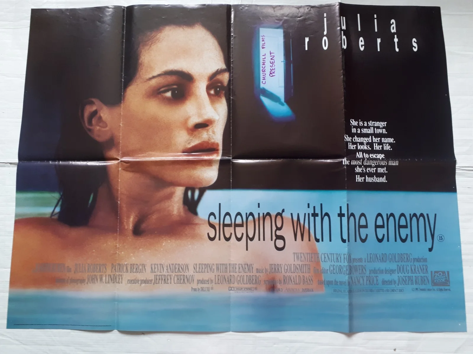 sleeping with the enemy 1991 ORIGINAL Poster UK Quad 30x40" 1990s julia roberts, image 2