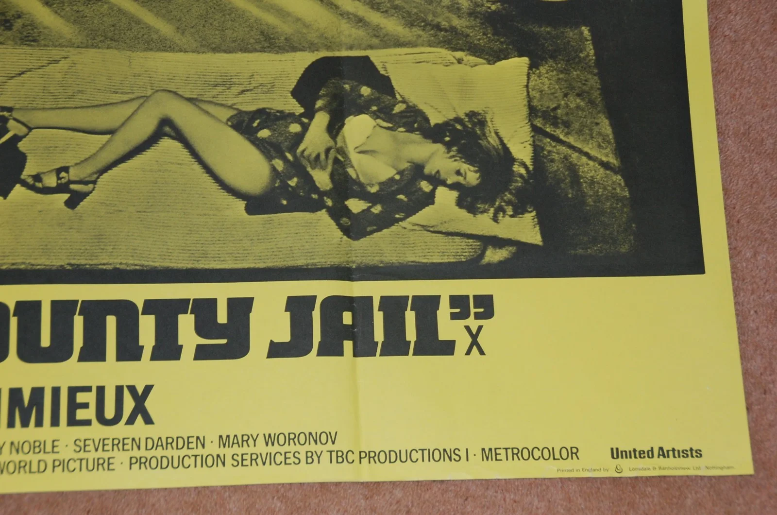 YVETTE MIMIEUX in JACKSON COUNTY JAIL (1976) - ORIG. UK QUAD POSTER - FINE COND., изображение 5