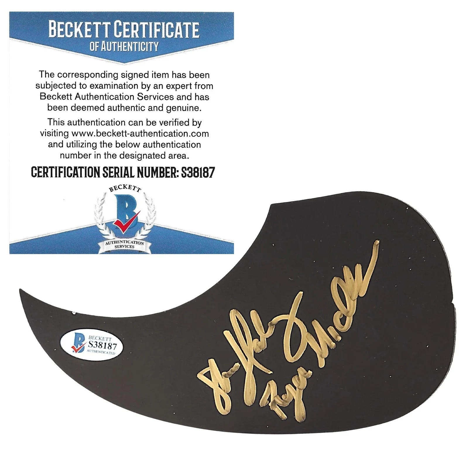 Shannon Haley, Ryan Michaels — Haley Michaels Signed Black Acoustic Guitar Pickguard Beckett COA Country Music, изображение 2
