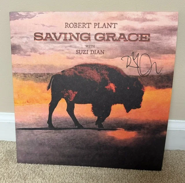 FRAMED ROBERT PLANT LED ZEPPELIN SIGNED VINYL LP COVER BAS BECKETT COA AUTOGRAPH, изображение 3