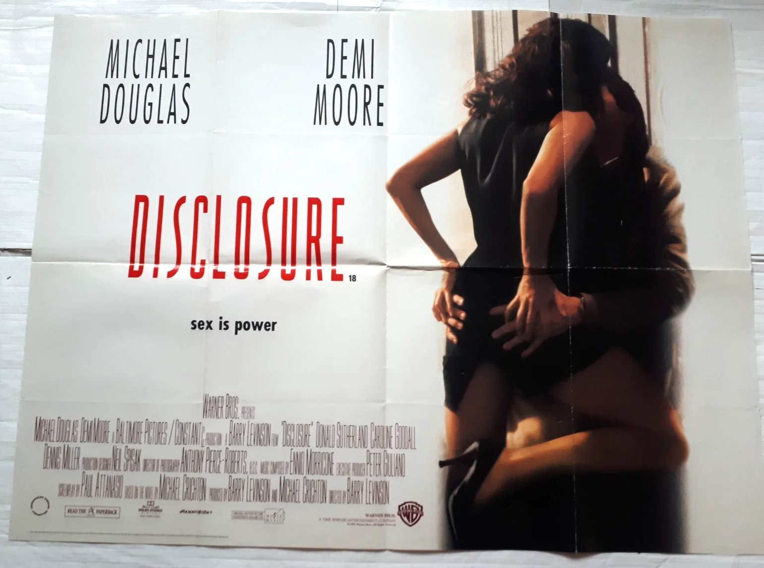 disclosure 1994 ORIGINAL Poster UK Quad 30x40" 1990s demi moore michael douglas, изображение 2