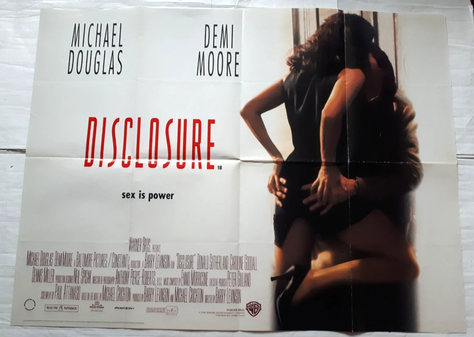 disclosure 1994 ORIGINAL Poster UK Quad 30x40" 1990s demi moore michael douglas, изображение 3