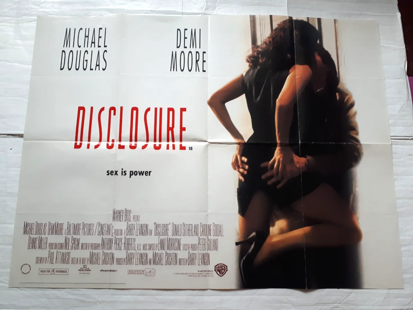 disclosure 1994 ORIGINAL Poster UK Quad 30x40" 1990s demi moore michael douglas, изображение 5
