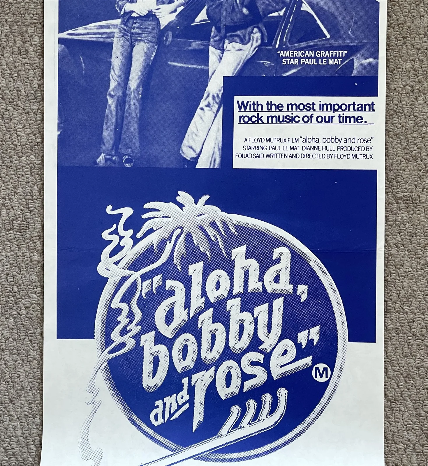 Vintage ALOHA BOBBY AND ROSE 1970s Australian Daybill Film Movie Poster 34x76cm, изображение 3