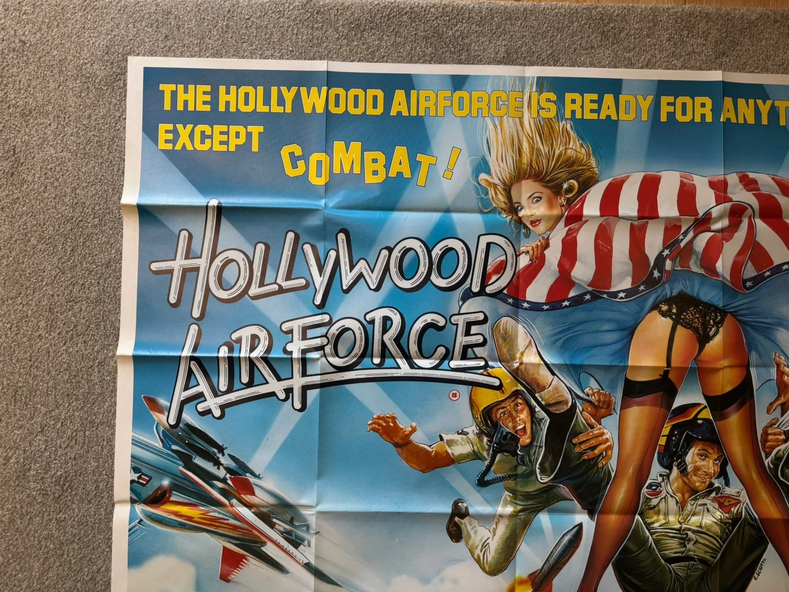HOLLYWOOD AIR FORCE 1986 Chris Lemmon, Lloyd Bridges UK QUAD POSTER, image 2
