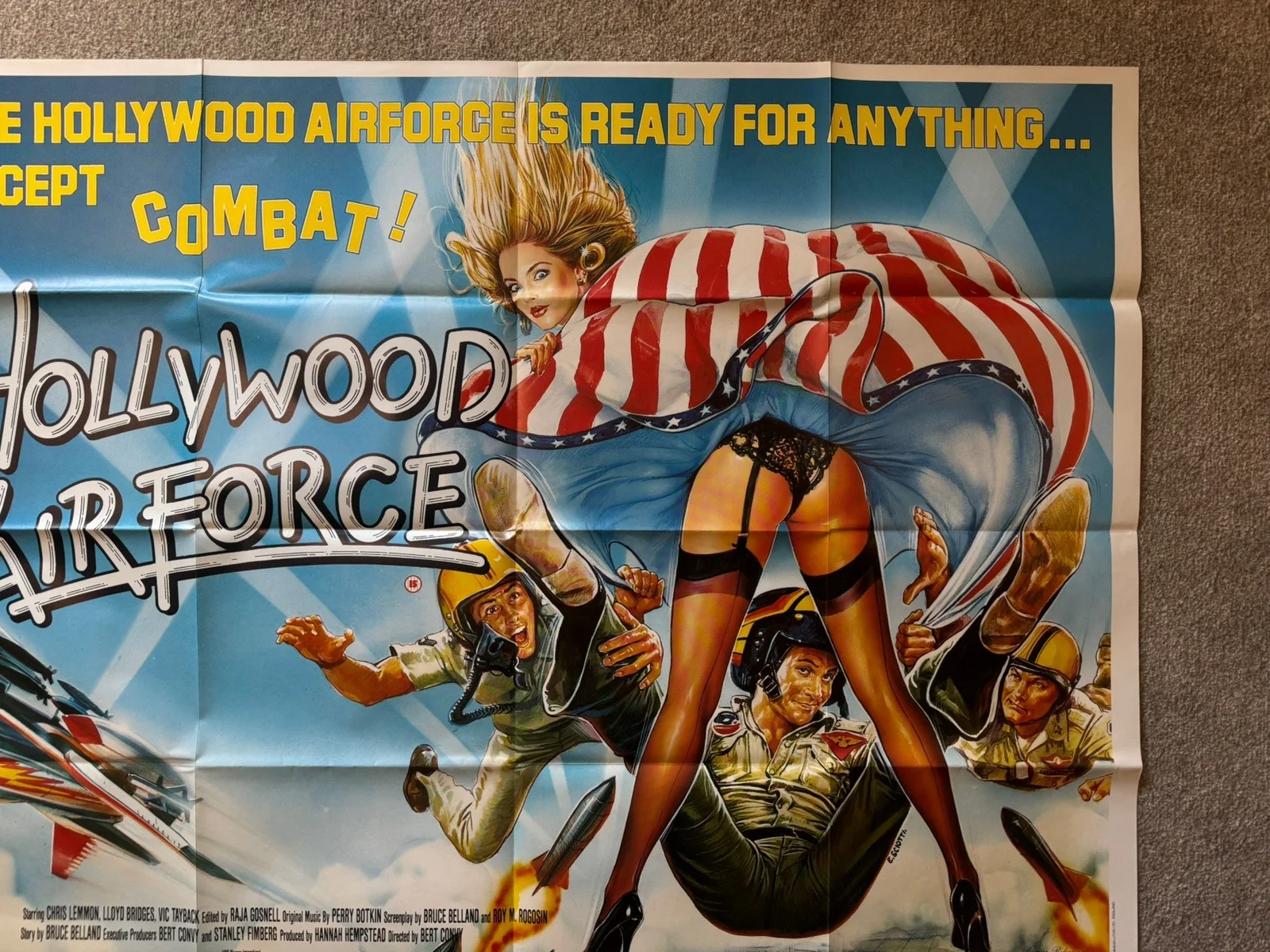 HOLLYWOOD AIR FORCE 1986 Chris Lemmon, Lloyd Bridges UK QUAD POSTER, image 4