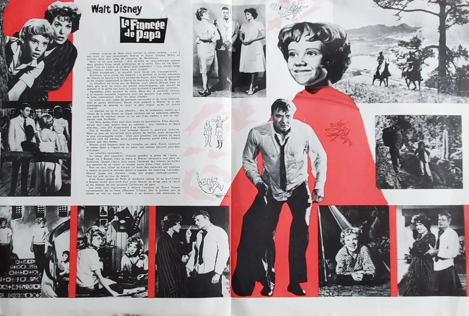 HAYLEY MILLS - VINTAGE ORIGINAL 1961 FRENCH PRESSBOOK - THE PARENT TRAP - DISNEY, изображение 2