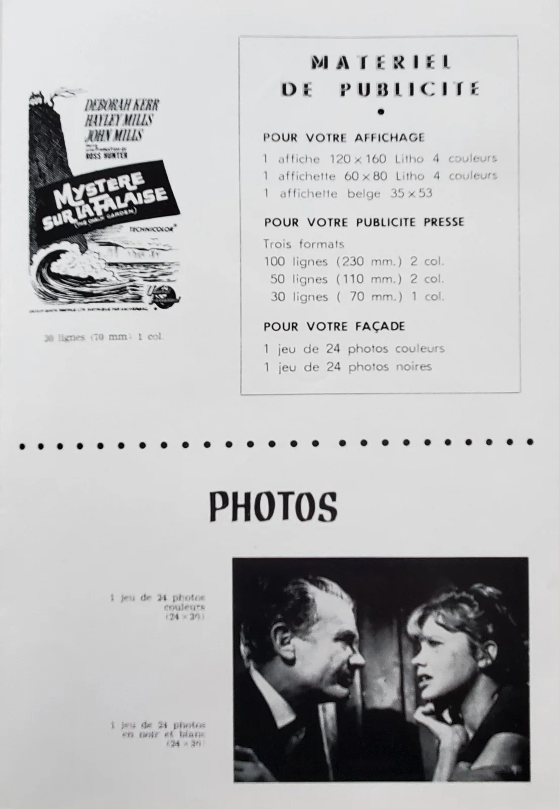 HAYLEY MILLS - VINTAGE ORIGINAL 1964 FRENCH PRESSBOOK - THE CHALK GARDEN, изображение 4