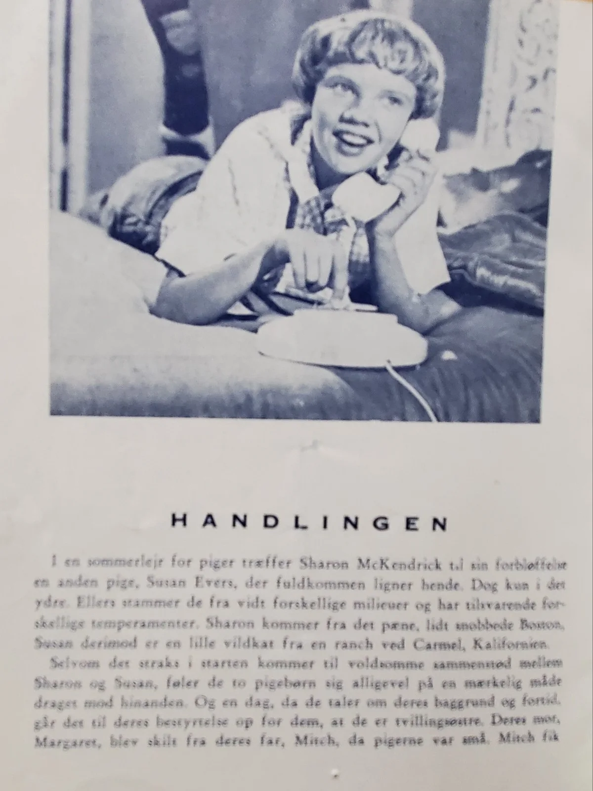 HAYLEY MILLS - VINTAGE 1961 DANISH PROGRAM - THE PARENT TRAP - WALT DISNEY, изображение 4