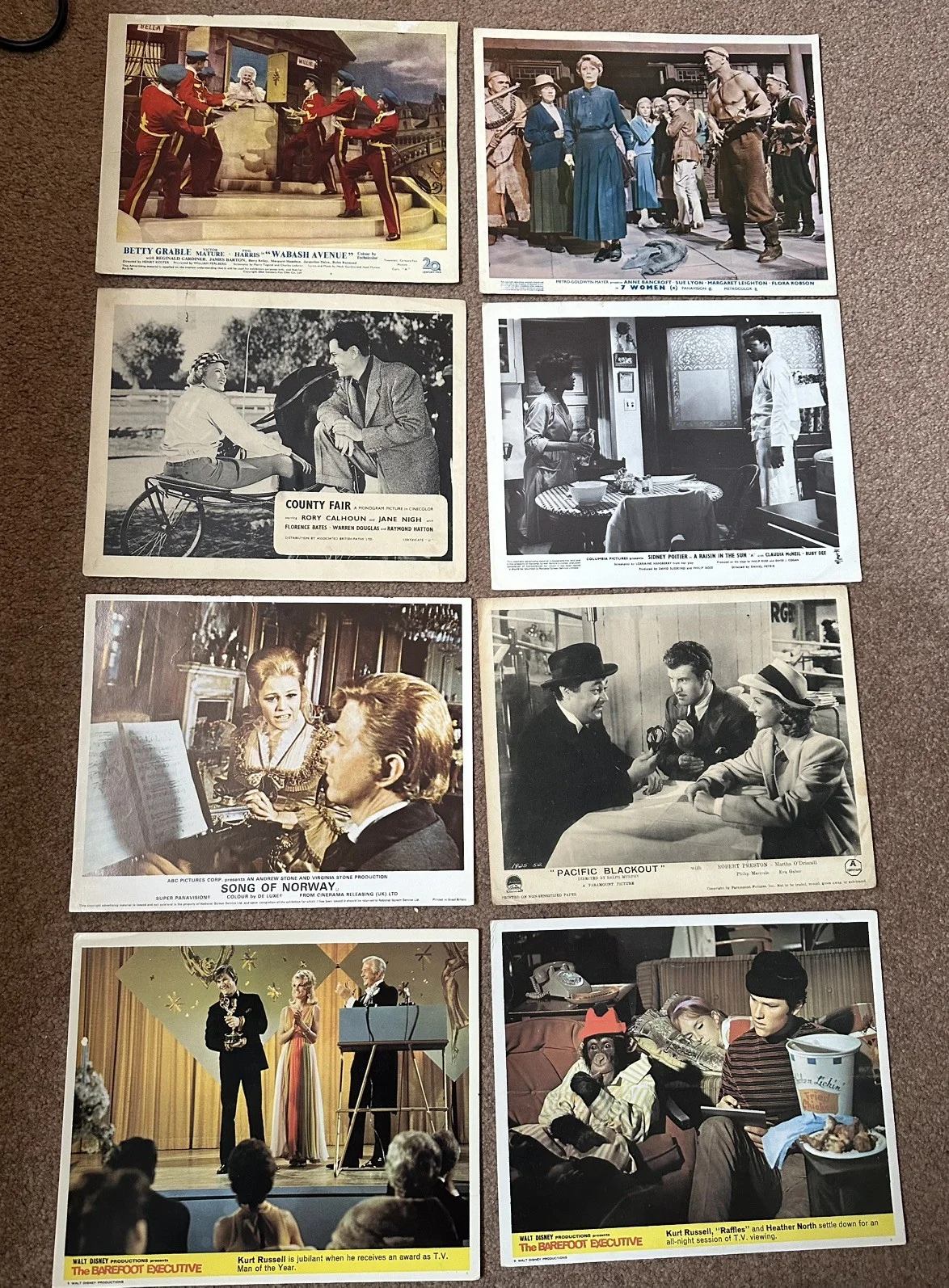 Bundle Of 40 Rare Original Lobby Cards .. Kurt Russell Betty Grable, image 5