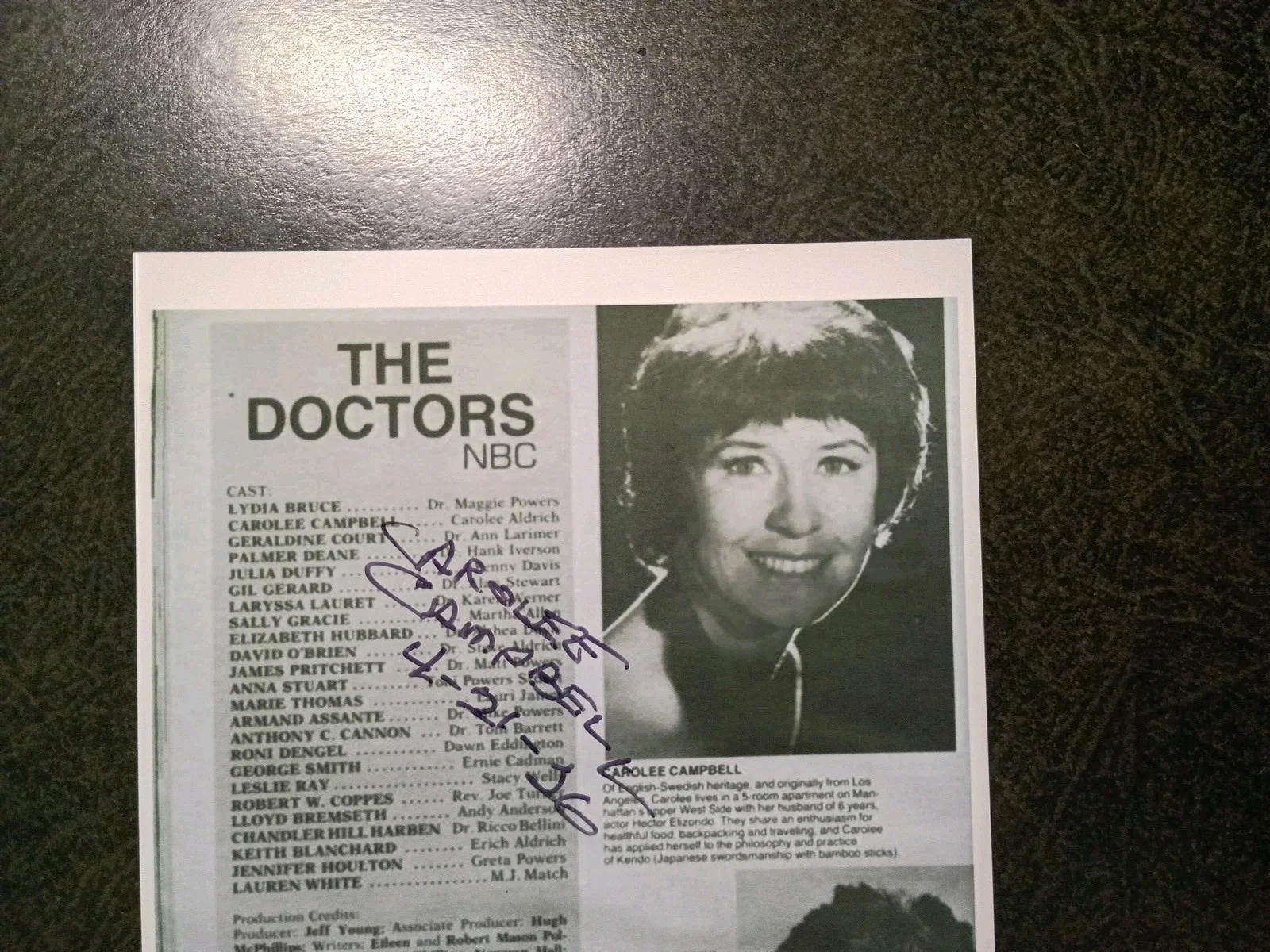 CAROLEE CAMPBELL — CAROLEE CAMPBELL 2 Hand Signed Autograph 4X6 Photo S -ACTRESS - THE DOCTORS, image 5