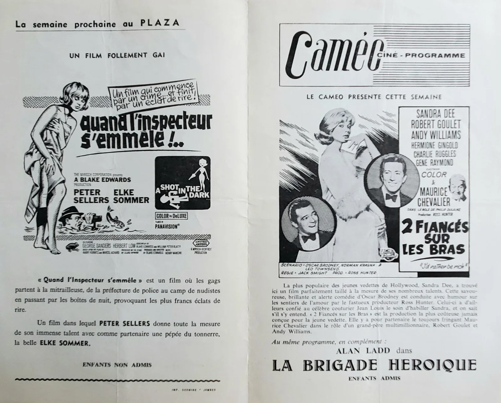 HAYLEY MILLS - VINTAGE 1964 FRENCH CINEMA BOOKLET - CHALK GARDEN - DEBORAH KERR, изображение 2