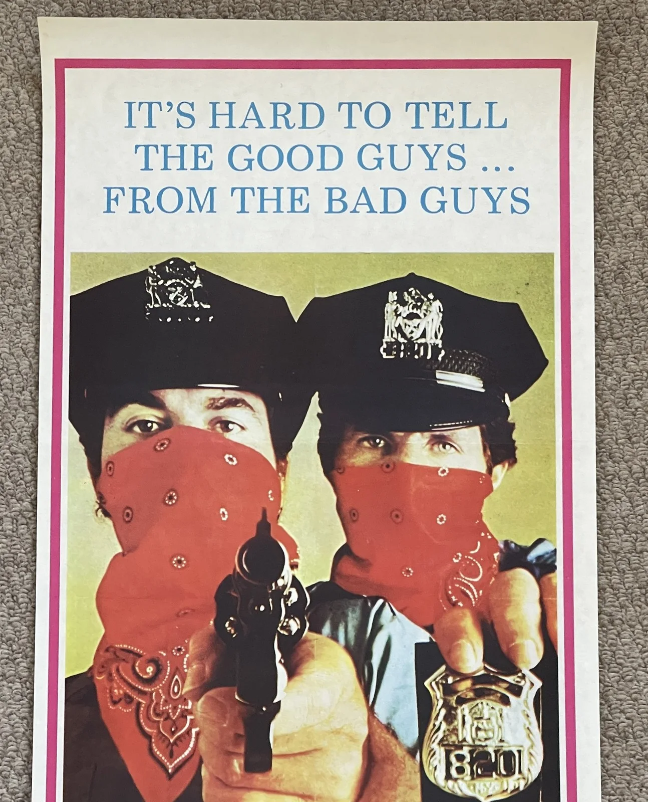 Vintage COPS AND ROBBERS 1970's Australian Daybill Cinema Movie Poster 34x76cm, изображение 2