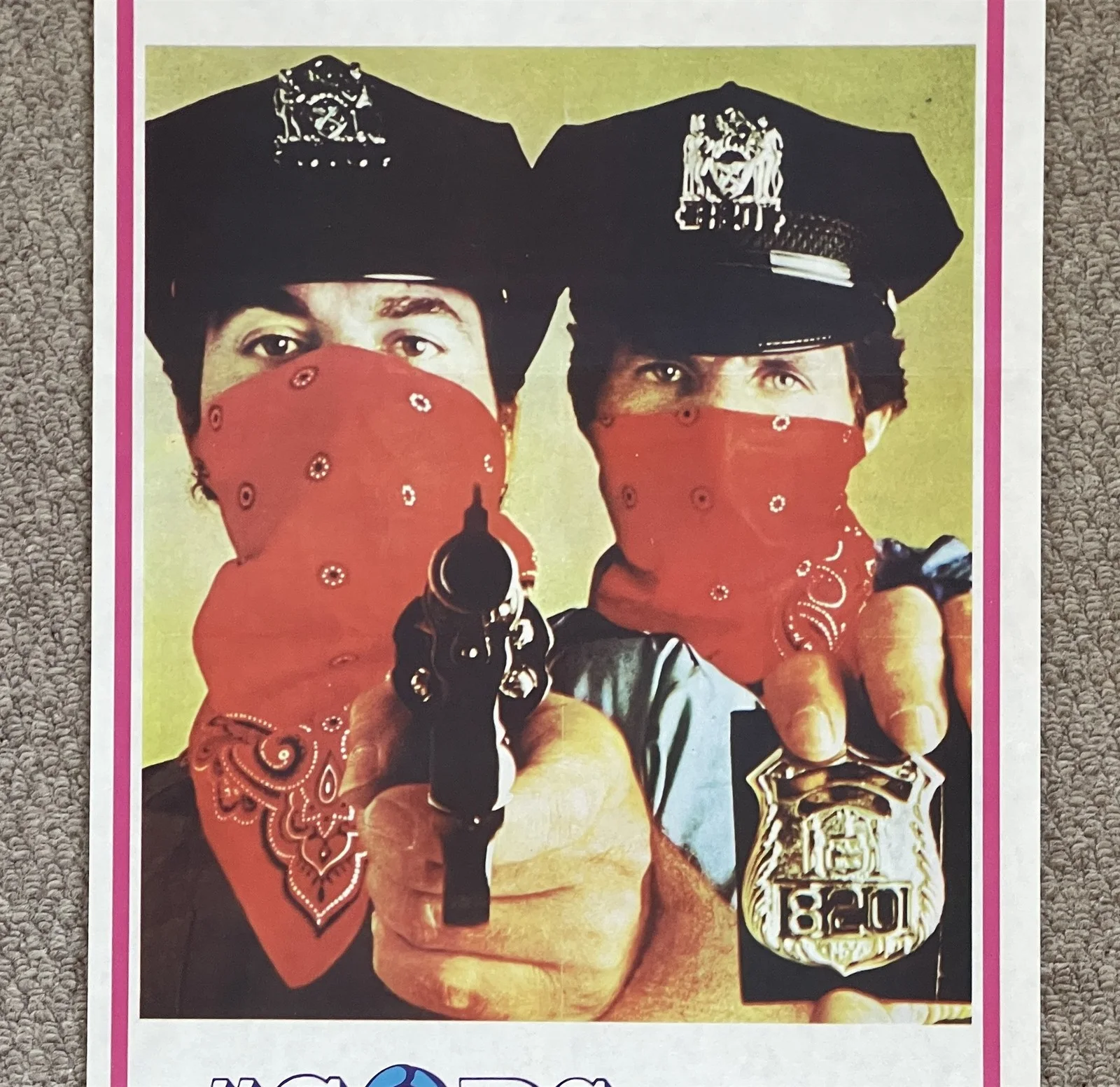 Vintage COPS AND ROBBERS 1970's Australian Daybill Cinema Movie Poster 34x76cm, изображение 3