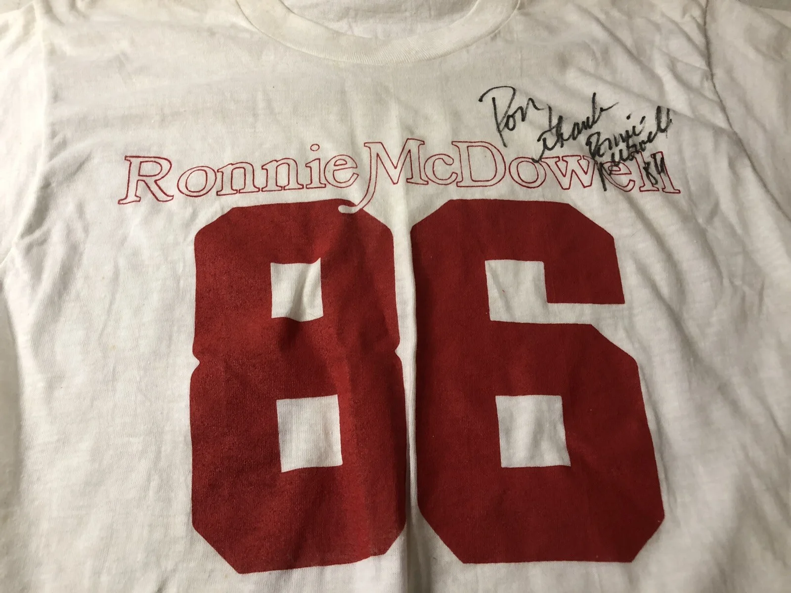 Vintage Country Artist Ronnie McDowell Autographed Signed T-Shirt 86 Shirt SZ L, изображение 2