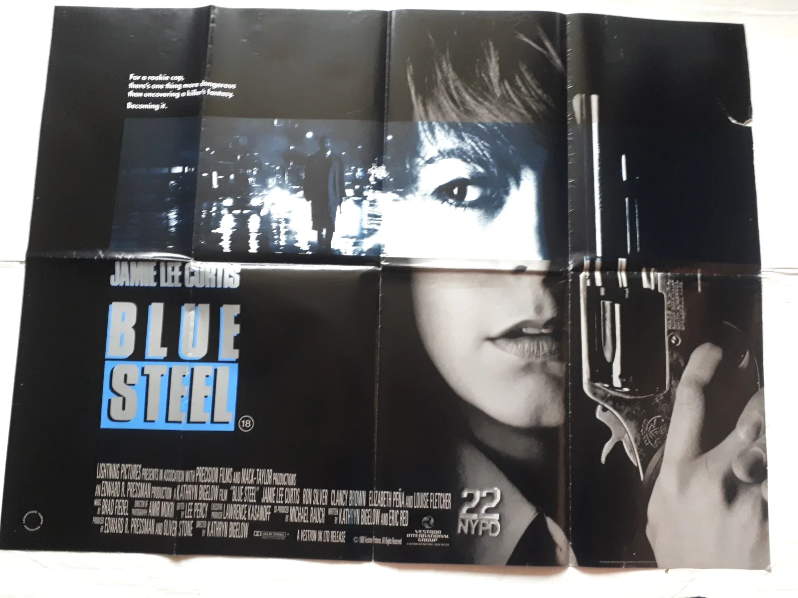 blue steel 1990 ORIGINAL Poster UK Quad 30x40" 1990s jamie lee curtis, изображение 2