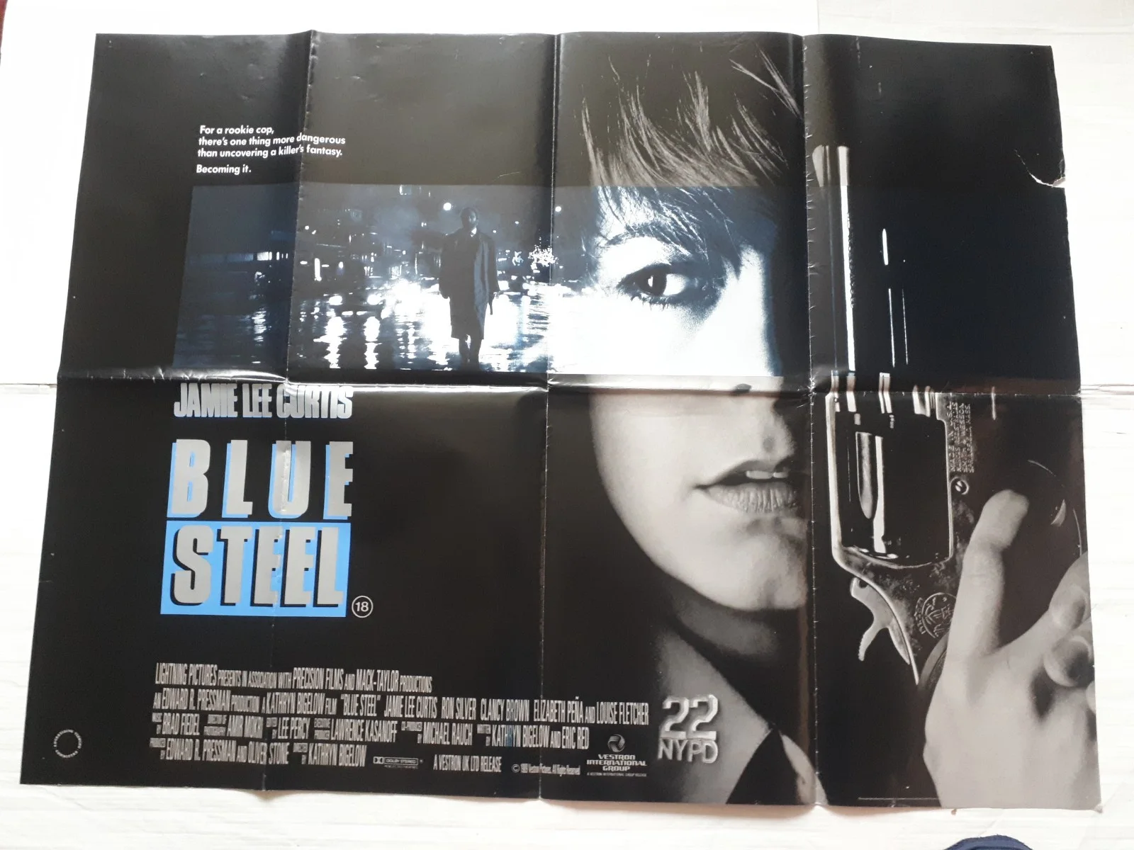 blue steel 1990 ORIGINAL Poster UK Quad 30x40" 1990s jamie lee curtis, изображение 3