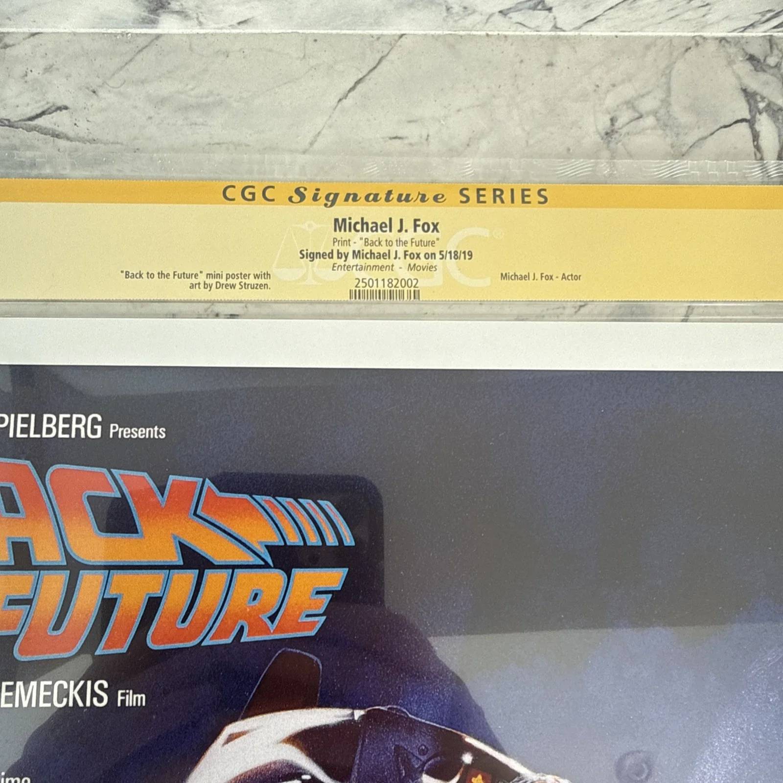 Back to the Future Poster Signed by Michael J Fox CGC signature series RARE, image 3