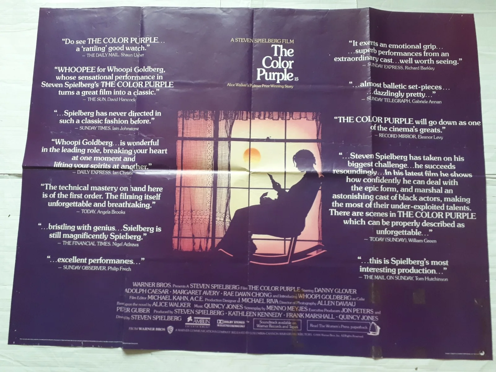 the colour purple 1985 ORIGINAL Poster UK Quad 30x40" 1980s steven spielberg, изображение 2