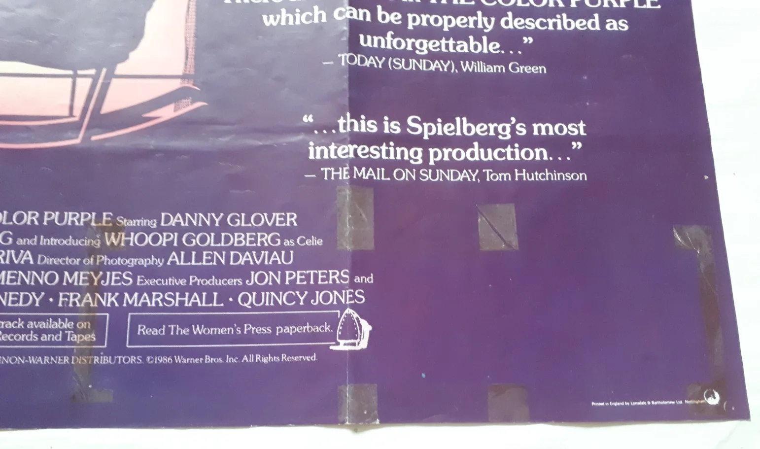 the colour purple 1985 ORIGINAL Poster UK Quad 30x40" 1980s steven spielberg, изображение 5