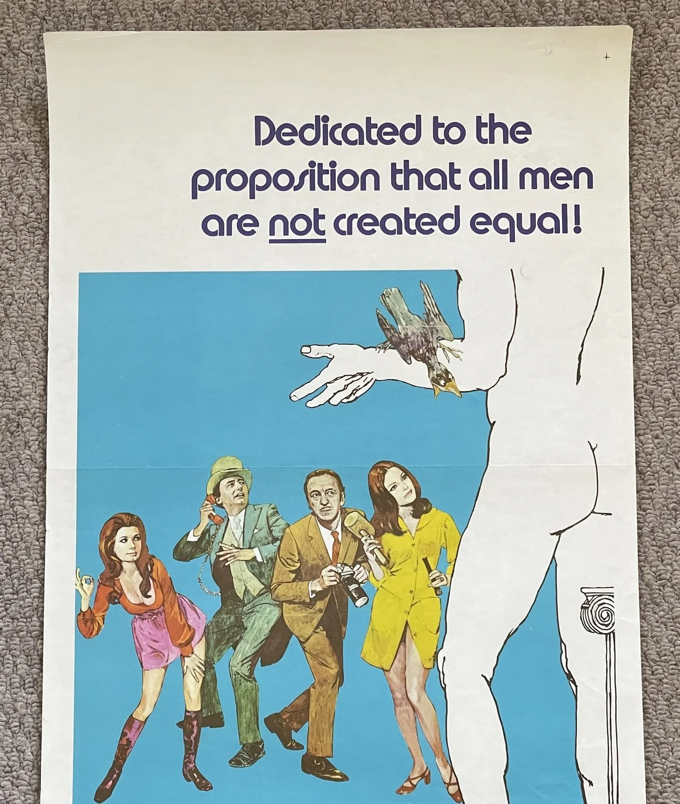 Vintage THE STATUE 1971 Australian Daybill Film Movie Poster DAVID NIVEN 34x76cm, изображение 2