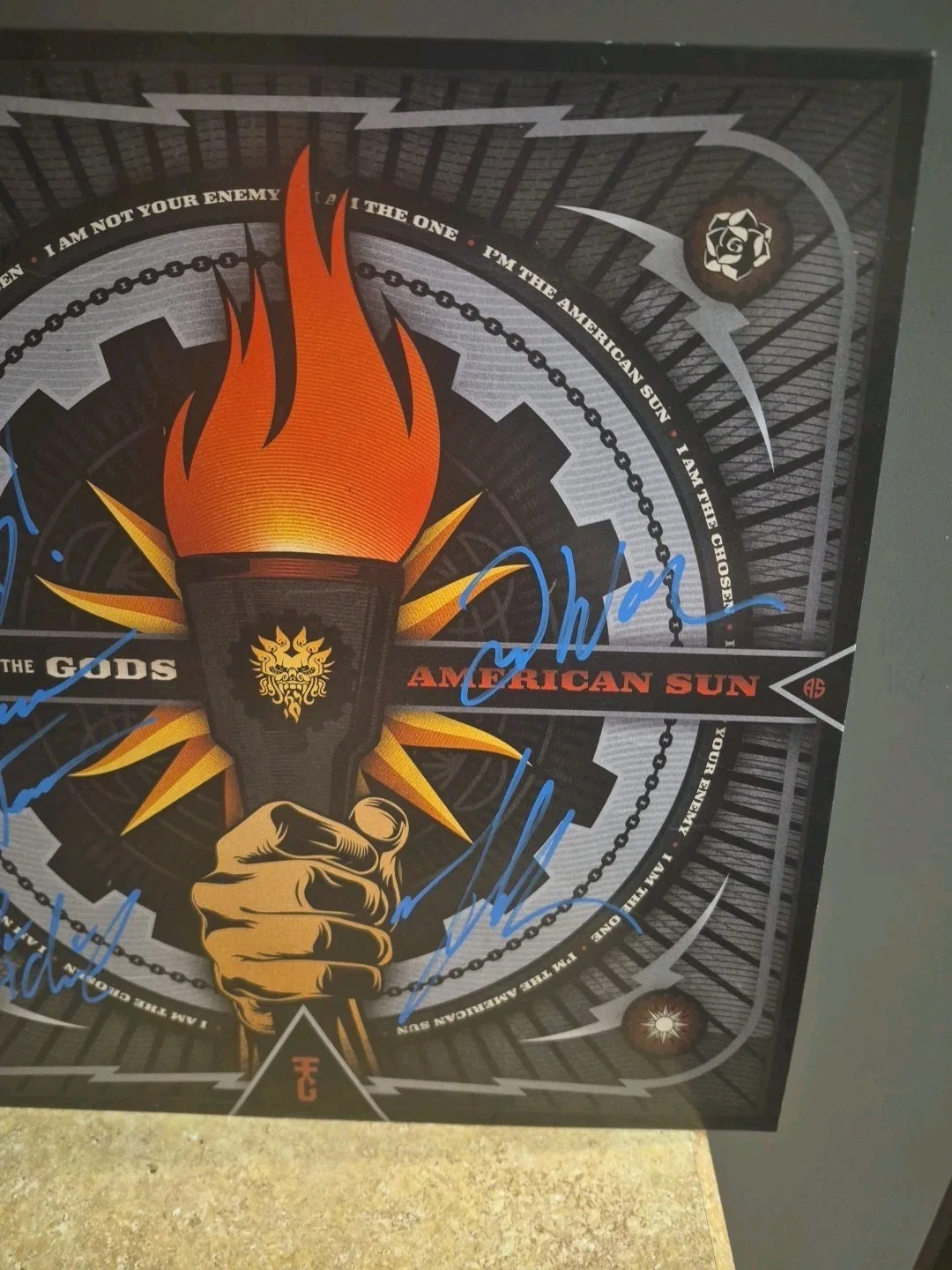 Fire From The Gods Rock Band Musicians Signed American Sun VINYL Record New, изображение 2