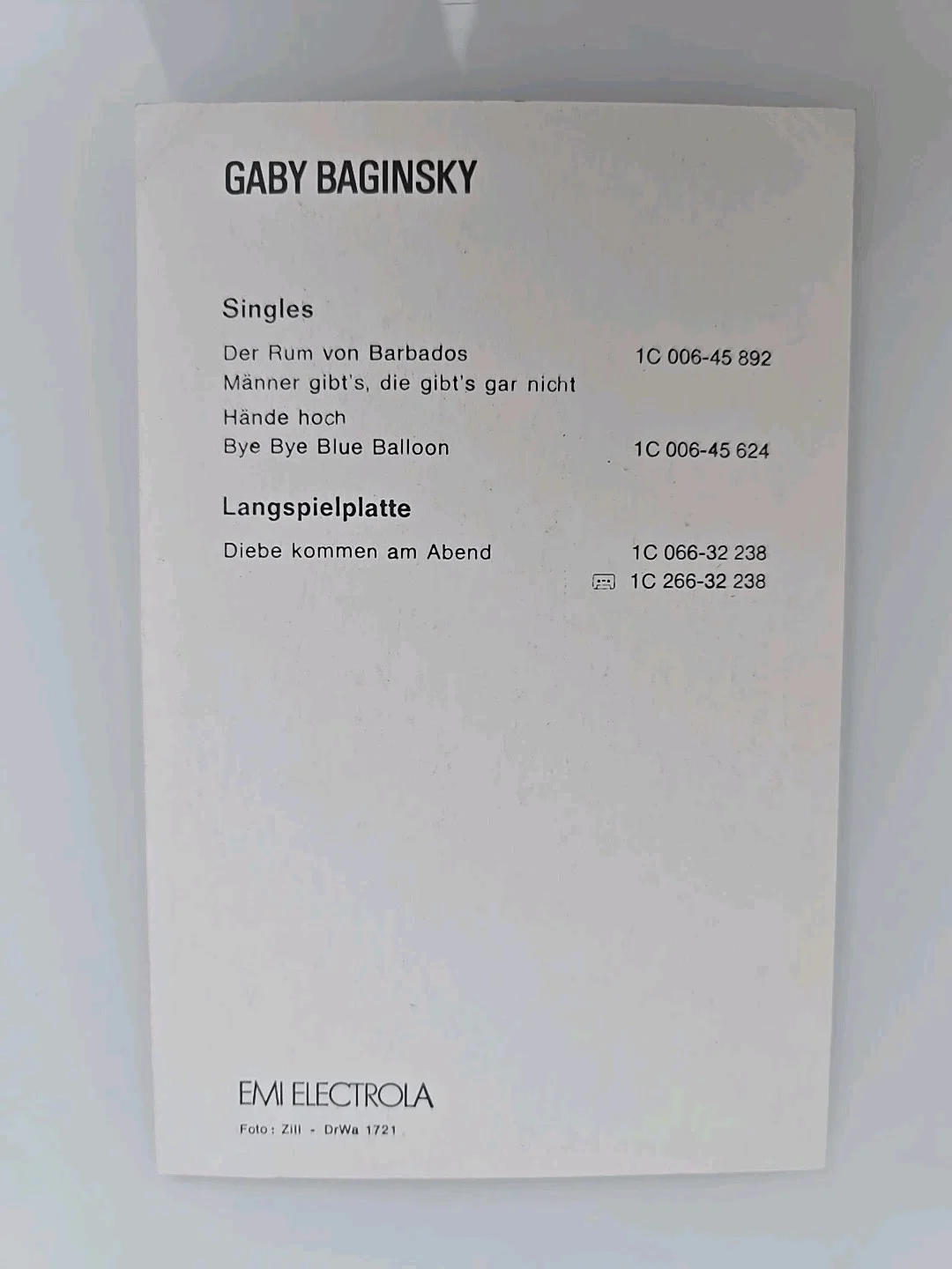 GABY BAGINSKY Autograph Signed Original Autograph Card, image 2