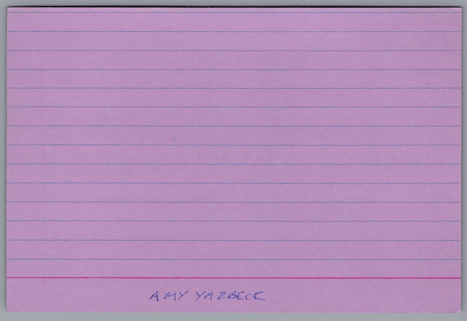 Amy Yasbeck — Amy Yasbeck Signed 4x6 Index Card Pretty Women Autographed, image 2