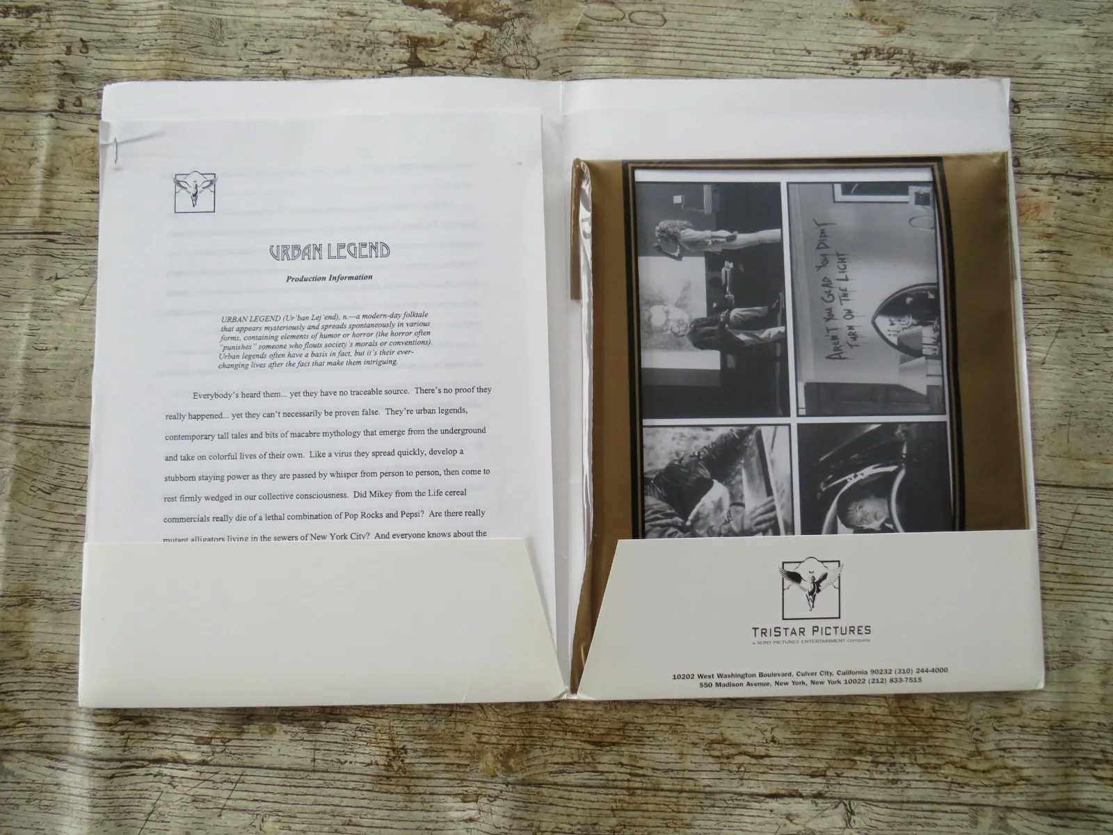 URBAN LEGEND ORIGINAL 1998 CINEMA FILM PRESS KIT Jared Leto 7 PHOTOS SLASHER, изображение 2