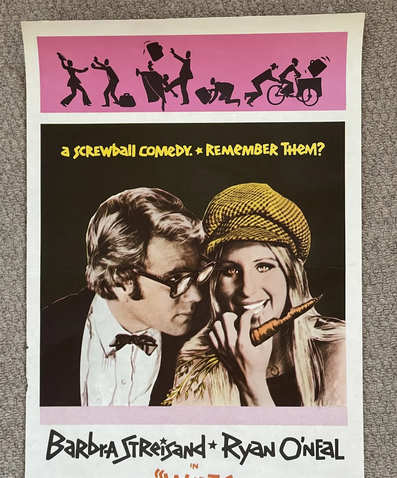Vintage What's Up Doc? 1972 CINEMA DAYBILL FILM MOVIE POSTER Barbra Streisand, изображение 2