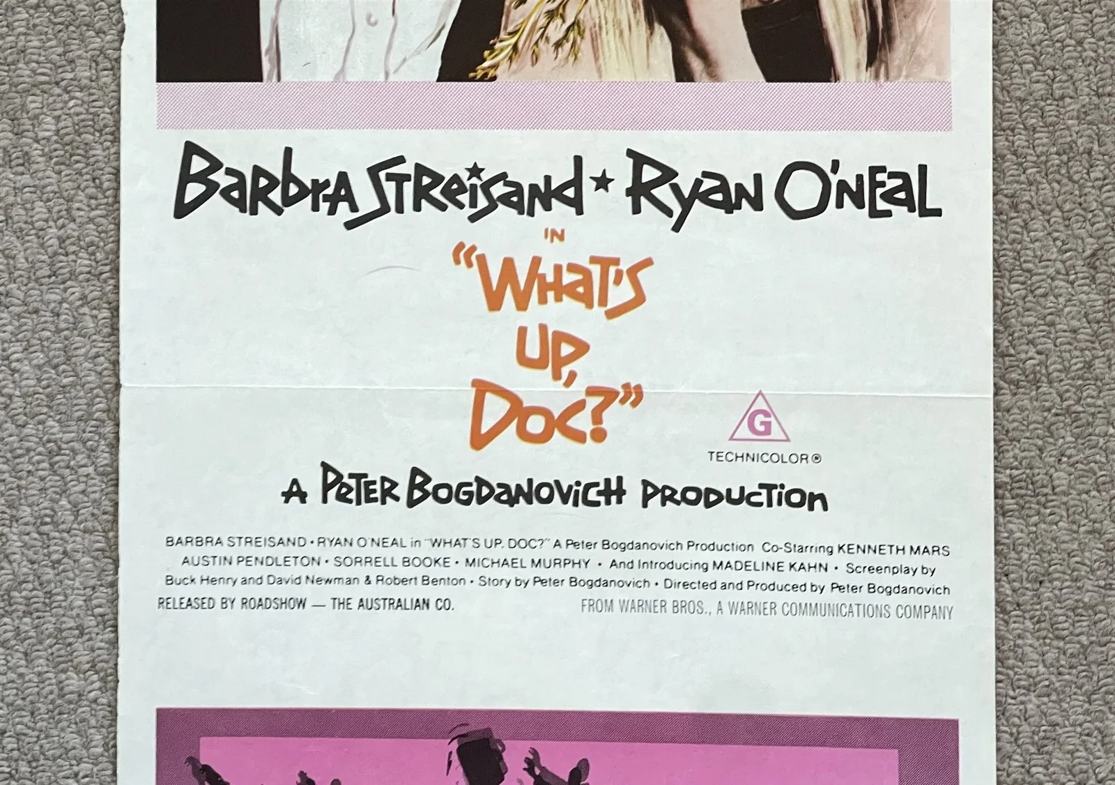 Vintage What's Up Doc? 1972 CINEMA DAYBILL FILM MOVIE POSTER Barbra Streisand, изображение 3