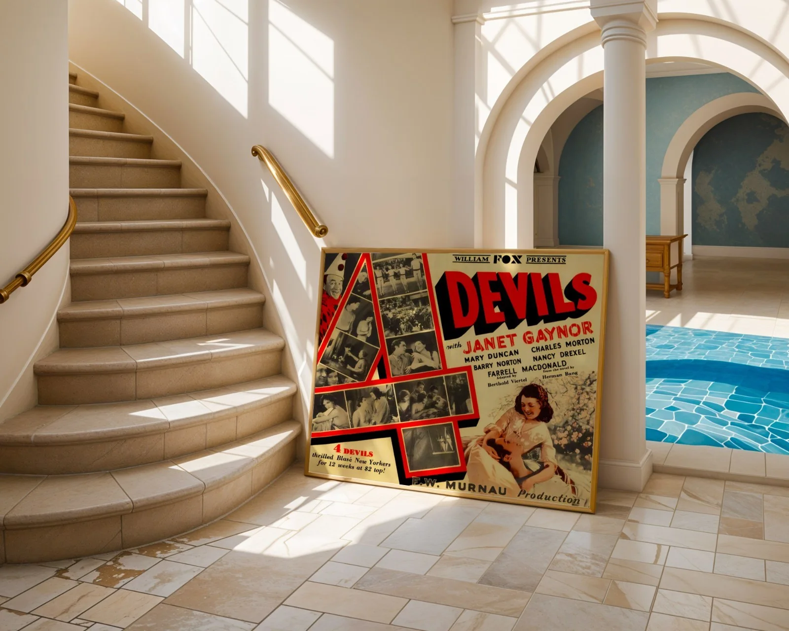 Four Devils - 1928 Lost Silent Drama Restored 22" x 28" US Half Sheet Poster, image 4