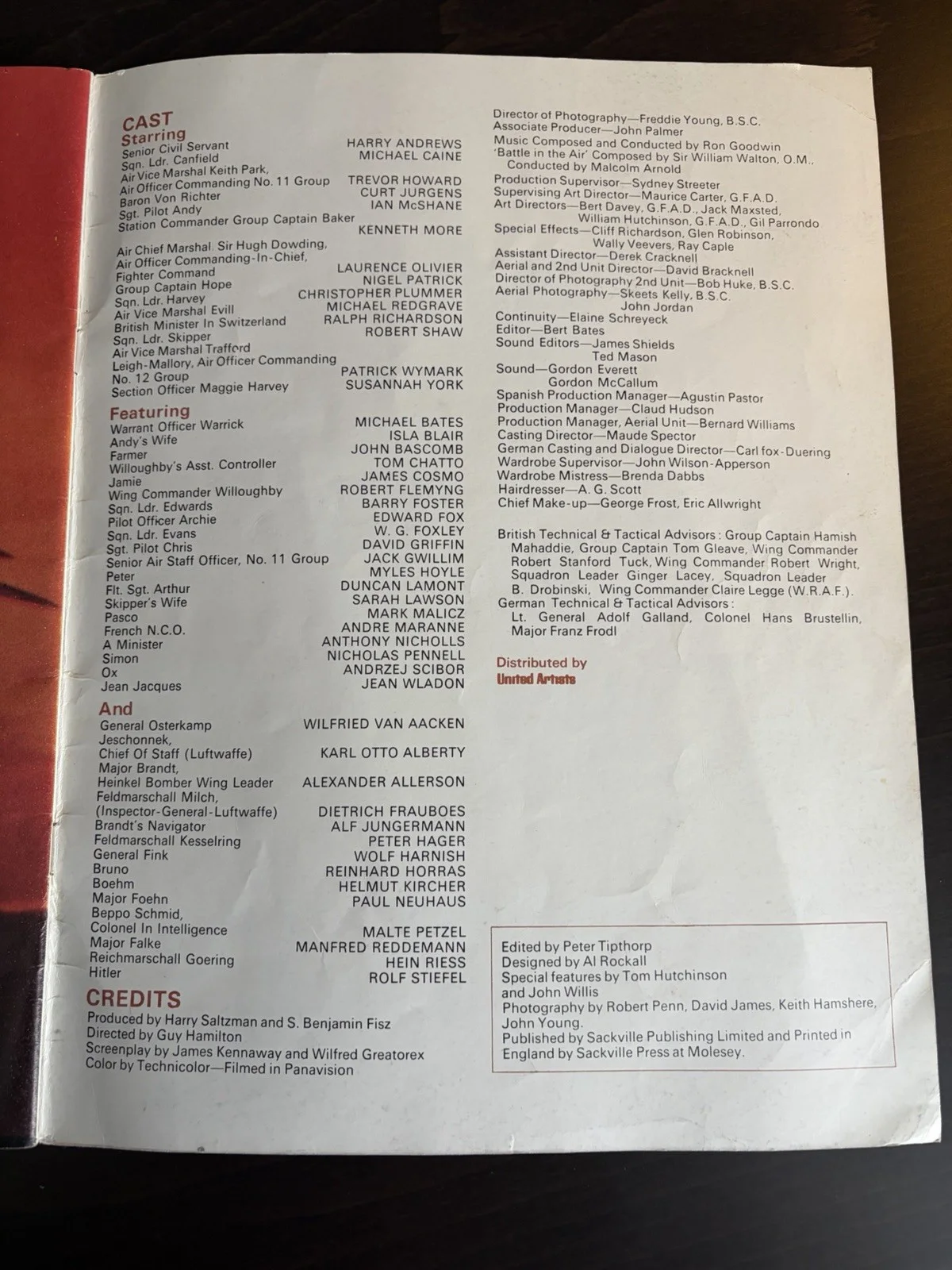 Battle of Britain 1969 Film Souvenir Programme Michael Caine RAF WWII, изображение 4